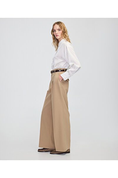 İpekyol Düğme aksesuarlı wide leg fit pantolon