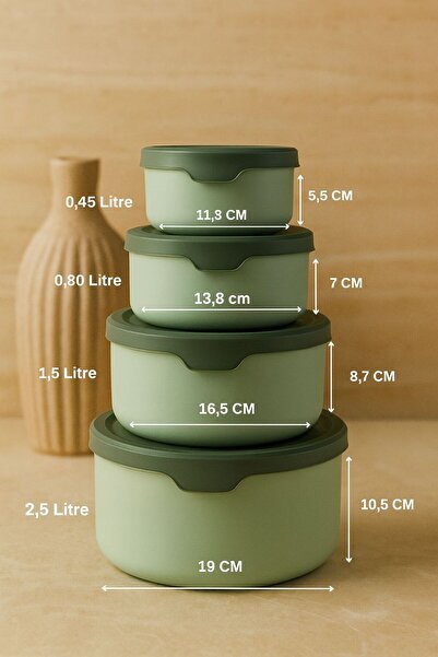 Kitchen Life Set of 12 Round Storage Containers (0.45ml -0.8Ml-1.5L-2.5L) Microwave and Freezer Compatible