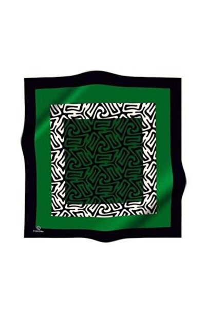 Vissona Μεταξωτό μαντήλι Tivil 51373 - 9 - 0001 - 0036 Πράσινο Μαύρο Ζέβρα Σχέδιο