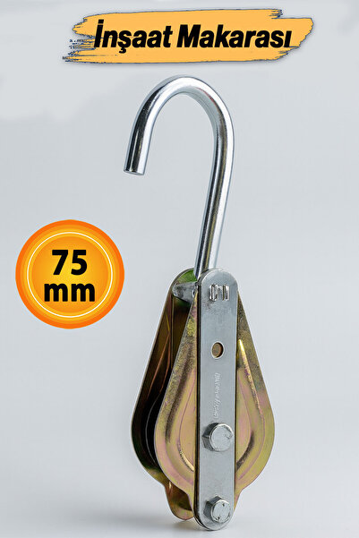Badem10 Metal İnşaat Makarası 75 mm Halat Kasnağı Vinç Taşıyıcı Aparat Dayanı...