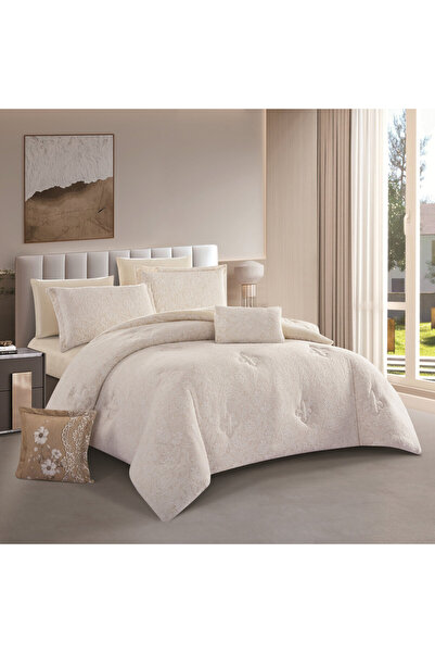 HOURS Horse double-sided winter bedspread, fur and velvet, suitable for a double bed size of 200 x 200 cm, consisting of 8 pieces, 240 stitches