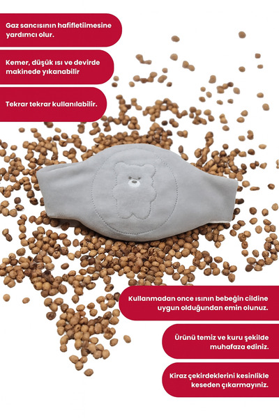 Kiddy Boo Gaz Çıkartıcı Doğal Kiraz Çekirdeği Dolgulu Bebek Kemeri