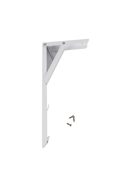 Lawazim Foldable Shelf Bracket 35x13.5cm - One-Touch Adjustable Wall Mount Support - White