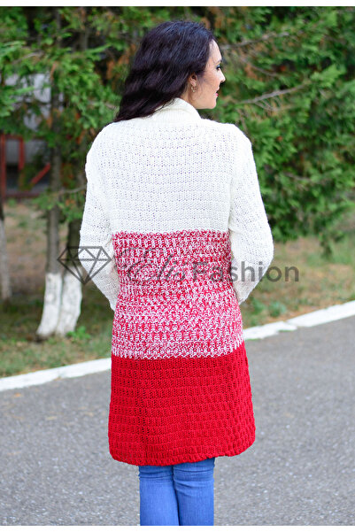 Elis Fashion Cardigan Half Move Red