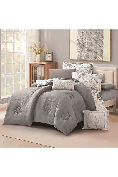 HOURS مفرش شتوي وجهين فرو ومخمل مناسب لمقاس سرير مزدوج 200×200 سم من هورس مكون من 8قطع240 غرزة