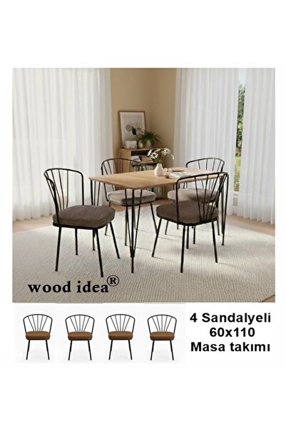 wood idea Yemek Masası Mutfak Masası ,balkon masası 60x110 atlantik çam