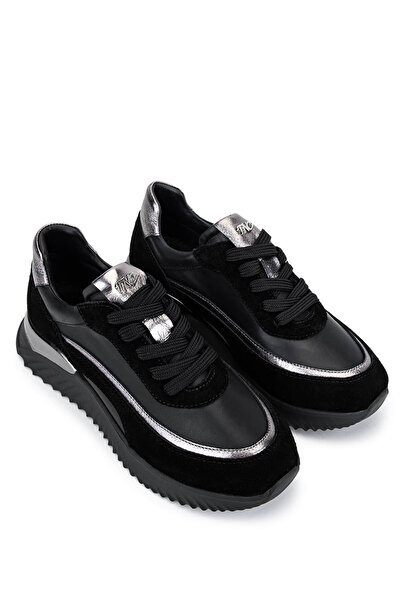 Tamer Tanca Kadın Hakiki Deri Siyah Sneakers & Spor Ayakkabı