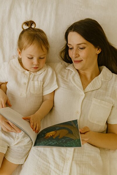 Butik Silence Bebe Yaka Anne Pijama Takımı