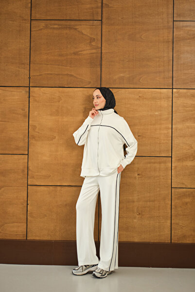 LOCCO Жіночий комплект з стрічковими деталями, екрю