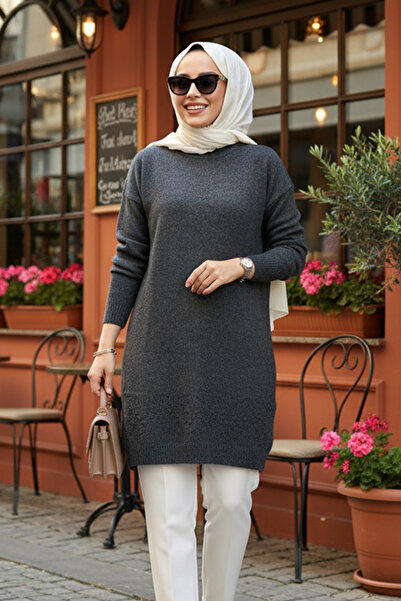 N.S NEVA STYLE Πλεκτό πουλόβερ με σχέδιο καπνιστό τζιν 20023FU