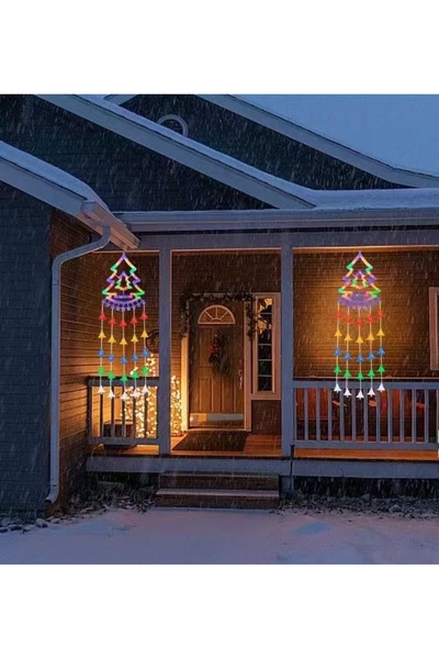 FOXMAG24 Πολύχρωμη γιρλάντα με φωτιστικό έλατου, 160cm, 60 LED, τροφοδοσία ρε...