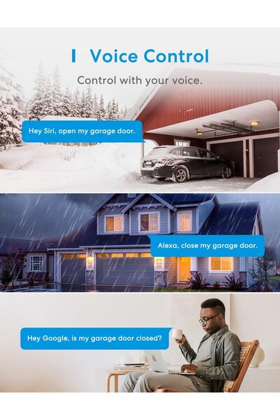 MEROSS Smart Garage Door Opener Remote, Compatible with Apple HomeKit, Amazon Alexa, Google Assistan