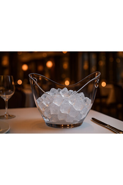 Veliday Akrilik Şişe Kovası 27cm*20cm*20cm 8 Litre Buz Kovası