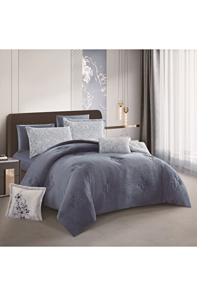 HOURS مفرش شتوي فرو ومخمل بحشوة ثقيلة مناسب لمقاس سرير مفرد 120×200 سم من هورس مكون من 4قطع 250 غرزة