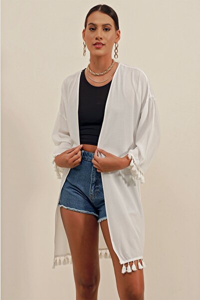 Hiccup Bdart Pompom Detailed Midi Beach Kimono