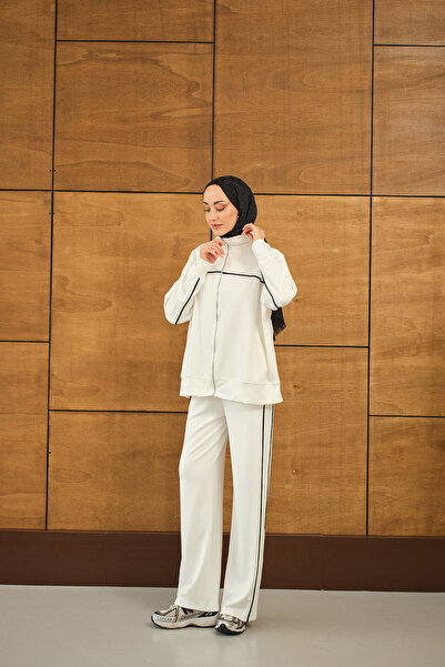 LOCCO Жіночий комплект з стрічковими деталями, екрю