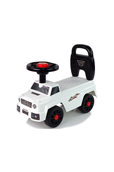 LeanToys Masinuta pentru copii fara pedale Starlight White, spatar cu posibil...