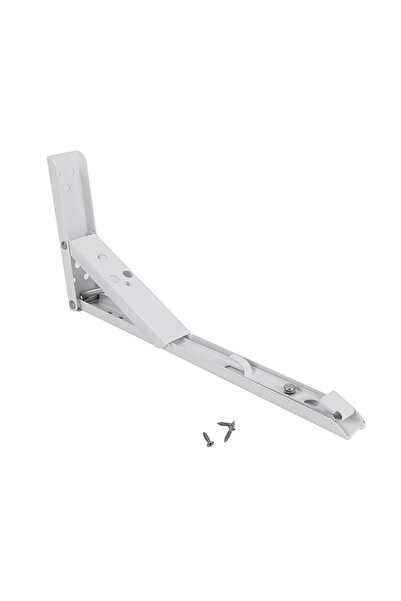 Lawazim Foldable Shelf Bracket 30x13.5cm - One-Touch Adjustable Wall Mount Support - White