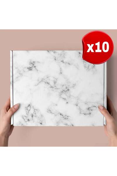 Trendmiya Mermer Desen Kilitli Kutu (10 Adet)