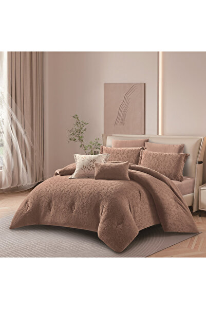 HOURS مفرش شتوي وجهين فرو ومخمل مناسب لمقاس سرير مزدوج 200×200 سم من هورس مكون من 8قطع240 غرزة