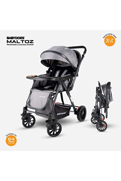 Babydoes MALTOZ - Baby Stroller, Five-Point Harness, Reversible Handle, 0-4 Y (Up to 20 kg) - Grey