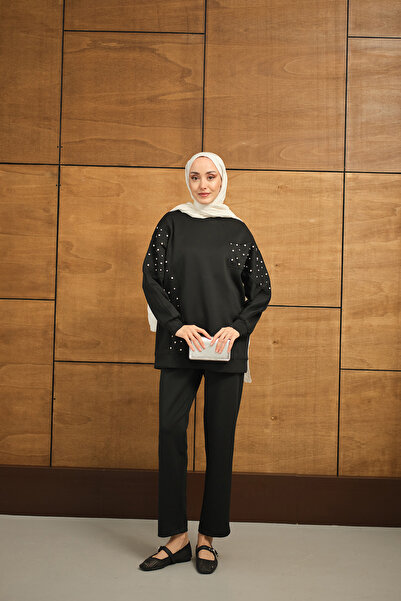 LOCCO Women's Stone Detail Suit Black