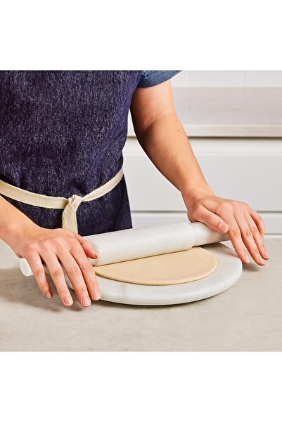 Lion Natural Marble Chakla Belan Set – 30 cm Round Rolling Board with 31.5 cm Rolling Pin ( White )