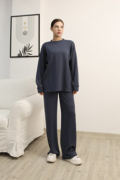 b buhari bykoc Crew Neck Long Sleeve Modal Fabric Suit