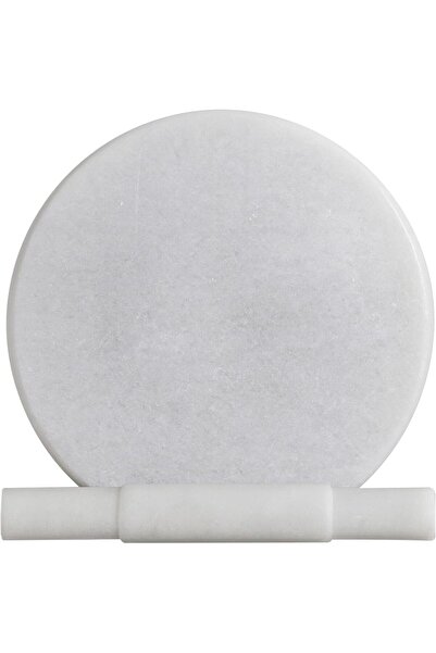 Lion Natural Marble Chakla Belan Set – 30 cm Round Rolling Board with 31.5 cm Rolling Pin ( White )