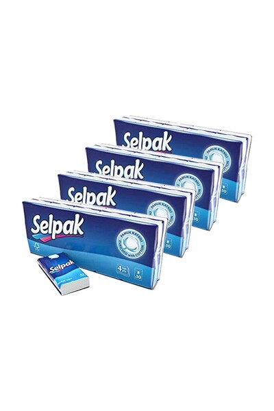 Selpak Classic Handkerchief 4 Layers 10X10 Set of 4