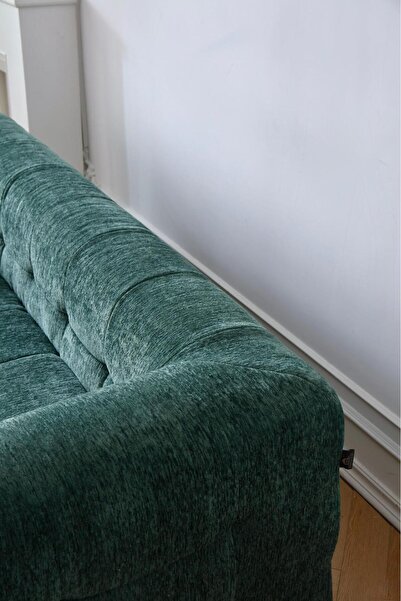 JOJO HOME Elysium Sofa, HD Foam, L x W x H: 200 x 96 x 74cm, Emerald Green