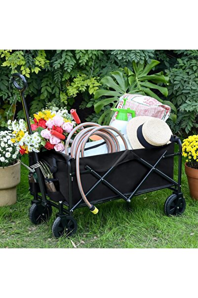 Ch Multi-purpose foldable travel trolley, easy to move, black color