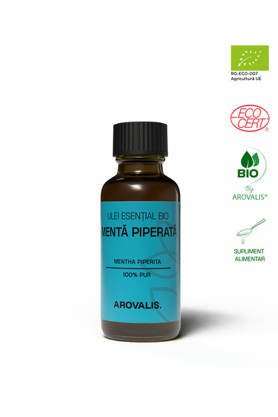 Arovalis. ULEI ESENȚIAL BIO MENTĂ PIPERATĂ (Mentha piperita) 100% PUR