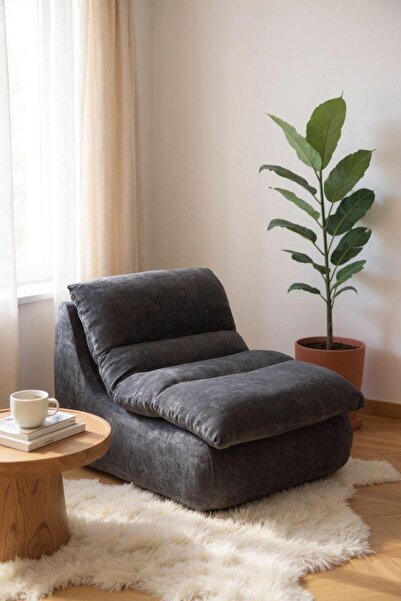 JOJO HOME Premium Lounge Armchair, HD Foam, L x W x H: 80 x 100 x 74 cm, Grey