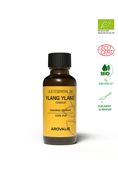 Arovalis. ULEI ESENȚIAL BIO DE Ylang Ylang (Cananga odorata) 100% PUR