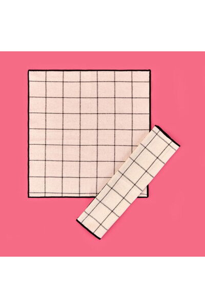 My Home Myhome Trallies 2-Pack Fabric Napkin - Ecru / Black - 38X38 cm