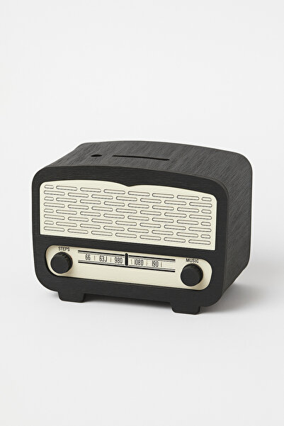 CT STONES Pușculiță Radio - Prelucrare lemn de nuc - NEGRU