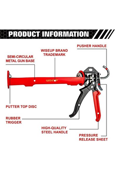 WISEUP مسدس سيلكون يد ربر ممتاز ''9 .