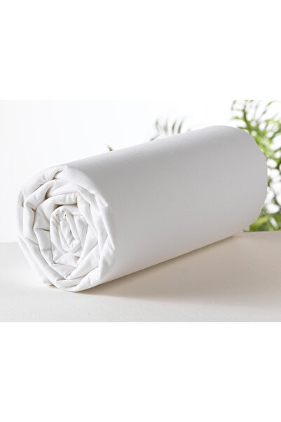 Maki Home Makiteks 100% Cotton White 180X200+2*(50X70) King Size Elastic Sheet and Pillowcase Set