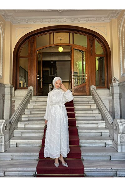 FUSHYA Taşlı Güpür Detaylı Elbise