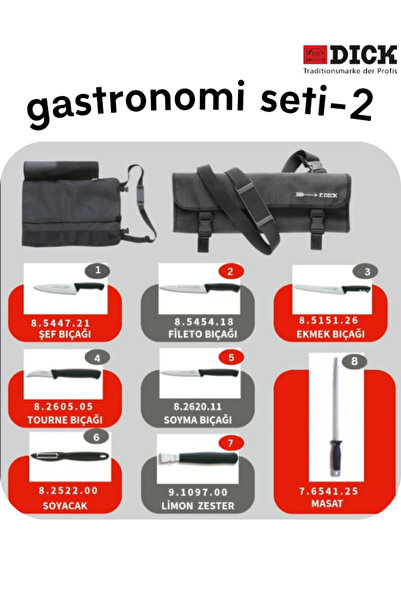 sevgipet Gastronomi Set-2 Çantalı Profesyonel Bıçak Seti | Şef-Öğrenci-Mutfak...