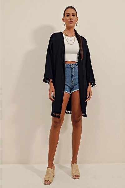 Hiccup Bdart Pompom Detailed Midi Beach Kimono