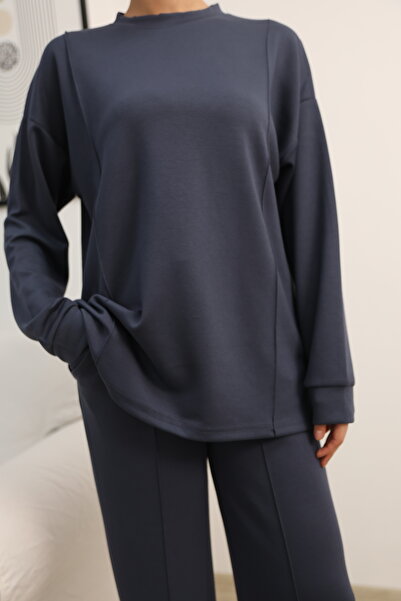 b buhari bykoc Crew Neck Long Sleeve Modal Fabric Suit