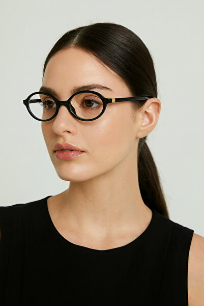 MACERATİ Oval Black Framed Blue Block Blue Light Filter Glasses