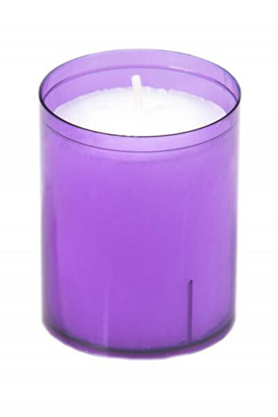 Mank Lumânare cilindrică în borcan de plastic liliac, Ø 5 cm x h 6,5 cm, 1 buc.