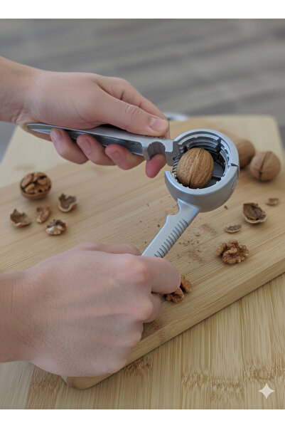 Hagen Stainless Steel Metal Nut Cracker Premium Walnut Cracker Ergonomic Sturdy Design Easy Operation