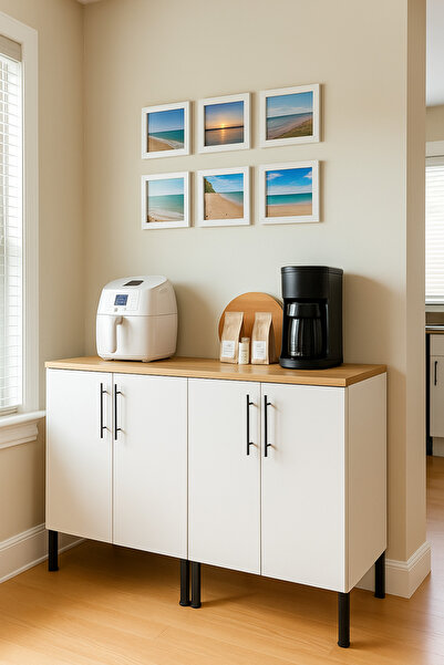 Yek E-1 SERİSİ 4 KAPAKLI ÇOK AMAÇLI DOLAP ERZAK DOLABI EKSTRA MUTFAK DOLABI