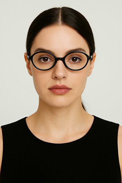 MACERATİ Oval Black Framed Blue Block Blue Light Filter Glasses