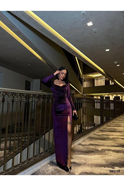 Modafeminen Rochie de seară din țesătură elastică din catifea, cu pliuri în f...