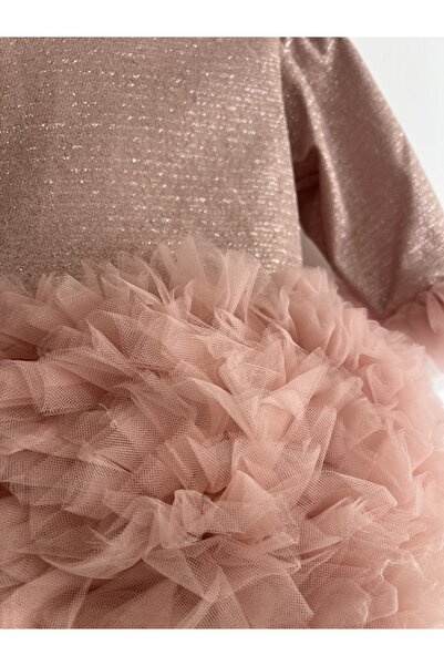 2kids2mom Uzun Kollu Kabarık Tüllü Tütülü - Princess Elbise ,Doğum Günü ,Özel Gün Elbisesi